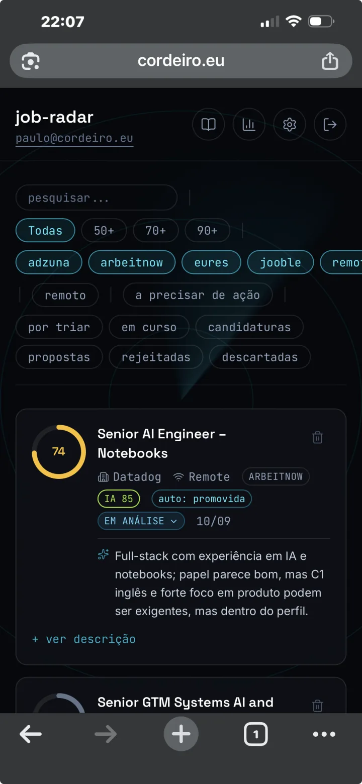 Job Radar — AI-Powered Job Discovery & Application Platform